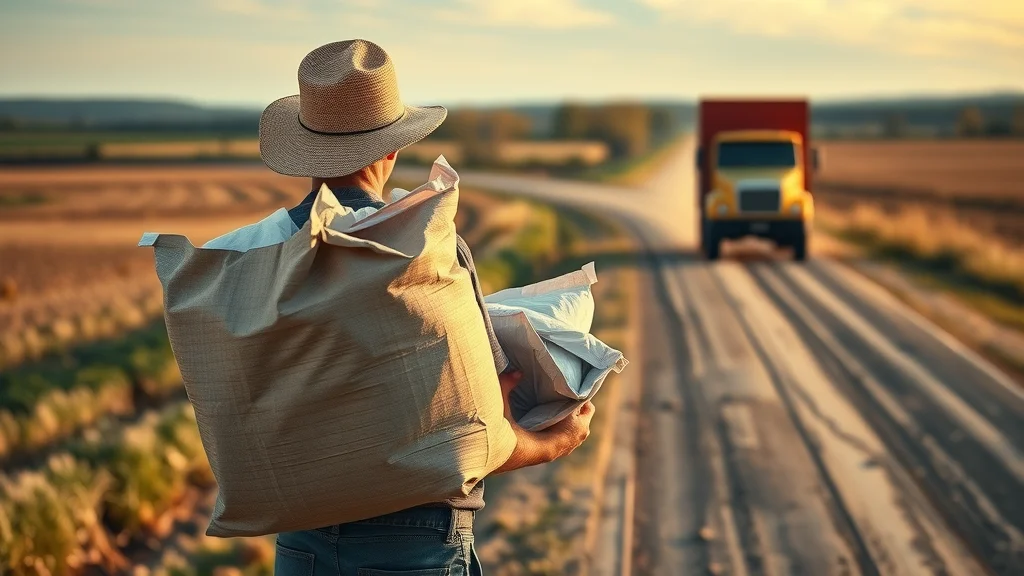 Frustrated farmer waiting for delayed agricultural input delivery in a rural setting