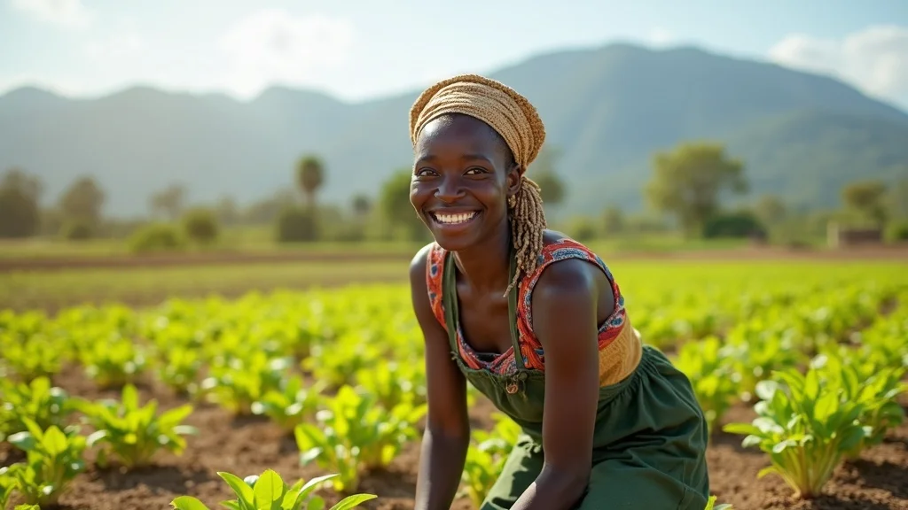 Empowered Kenyan woman farmer on reclaimed land—Symbolizing opportunity created by land reform policy Kenya
