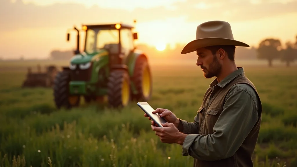 Food inspectors using blockchain verification tools to inspect produce crates, illustrating food safety and chain traceability in a modern packing facility.