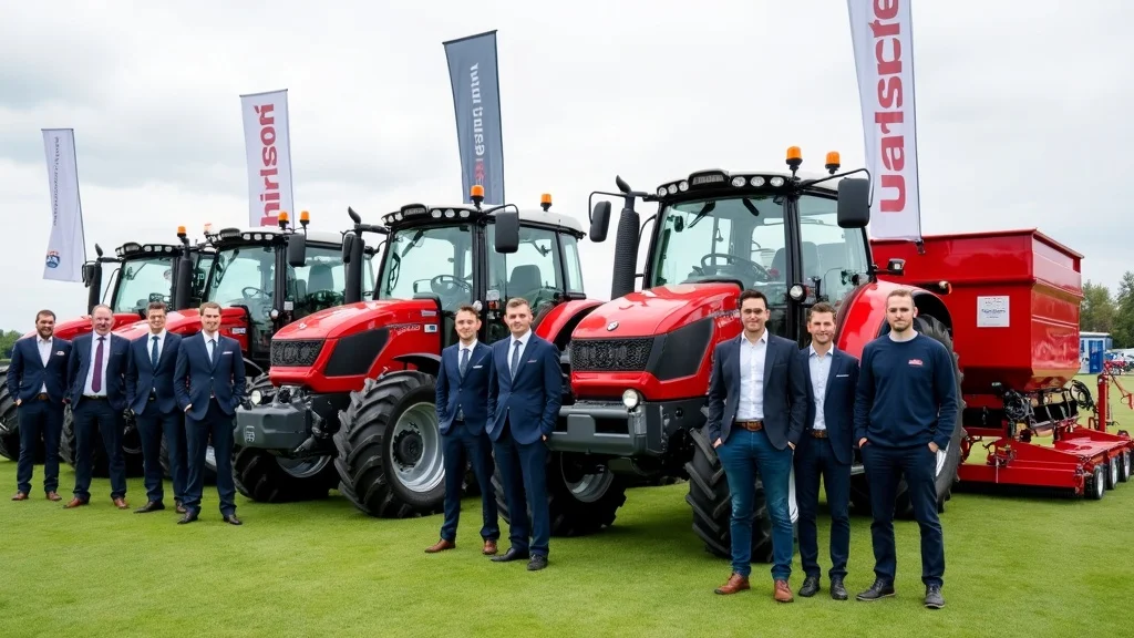 Professional agritech lineup with CNH Industrial, John Deere, and Claas variable rate systems at European field demo