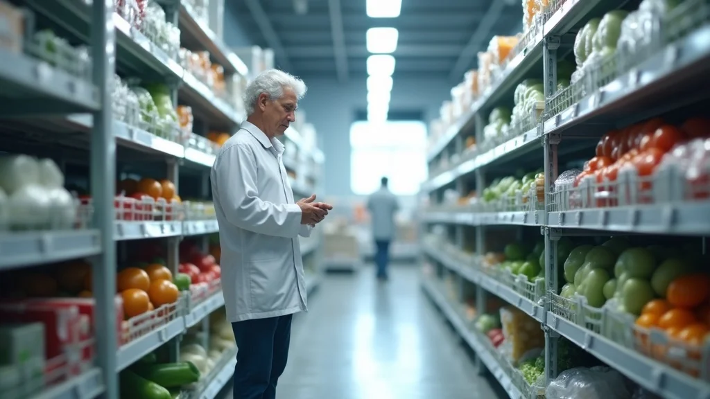 cold chain logistics inspected by warehouse staff in refrigerated storage for perishable goods