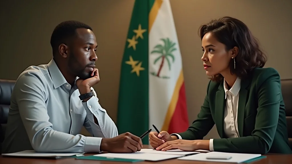 Nigeria and Burkina Faso officials in contrasting government offices discussing gmo policy regulations africa