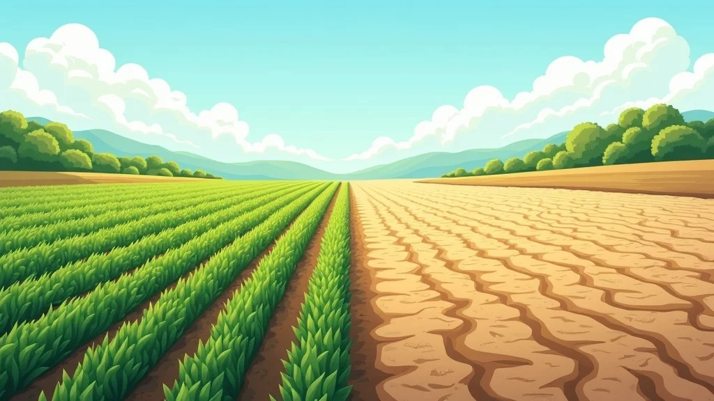 Split-image contrasting flourishing crops and drought-affected farmland – index insurance and crop insurance in developing countries