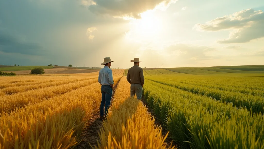 Agronomist and farmer collaborating on climate change adaptation for resilient post-harvest loss reduction