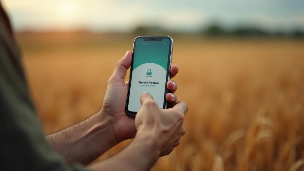 Mobile phone showing payment confirmation for mobile money farm payments Africa
