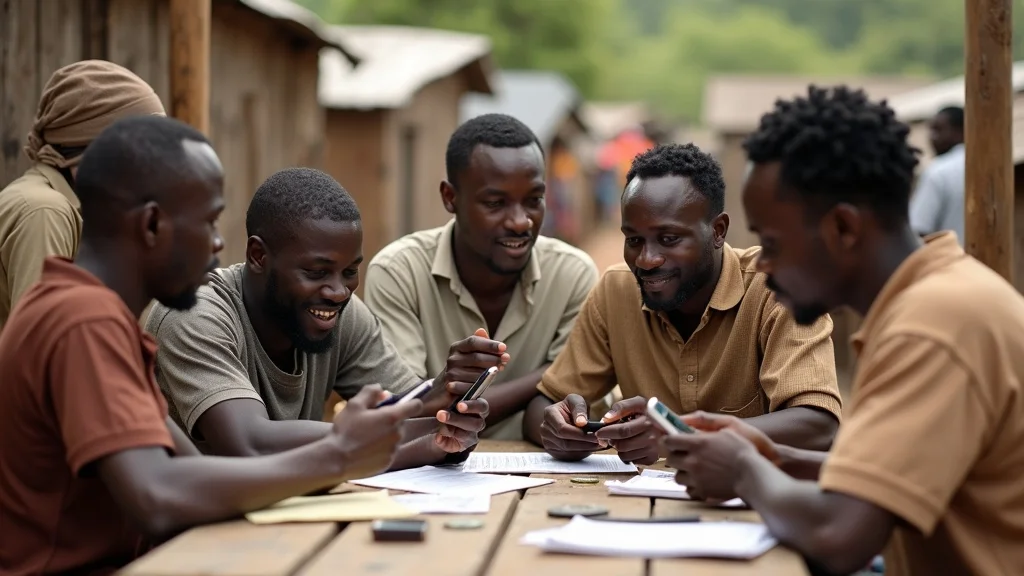 Sub-Saharan Africa farmers comparing mobile money account and bank account options