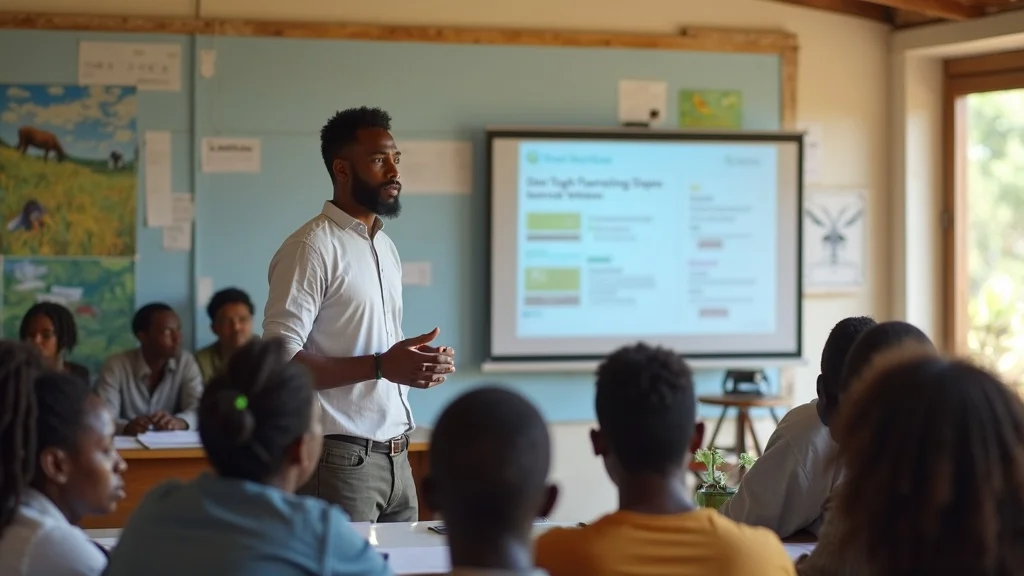 African fintech expert presents on mobile money farm payments at agricultural center
