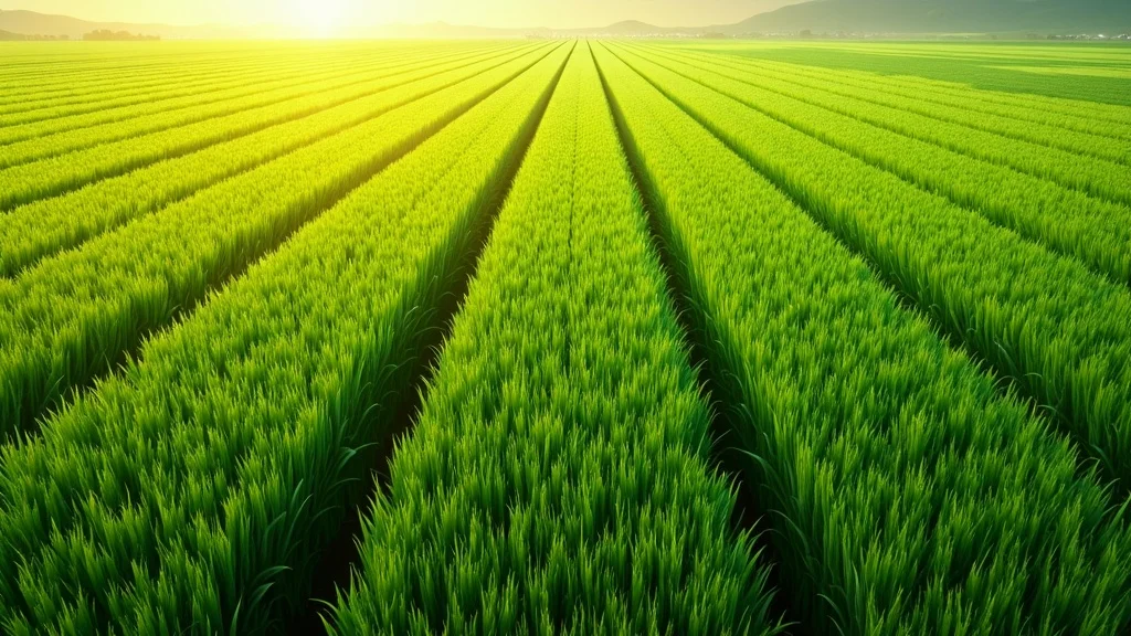 ndvi satellite crop monitoring 2026: Healthy robust green crop canopy in large agricultural field with NDVI overlay, photorealistic, from above