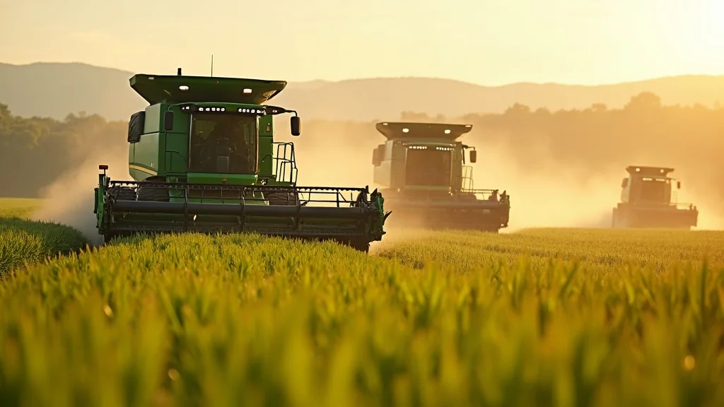 Team using advanced harvesting equipment for loss reduction in the supply chain