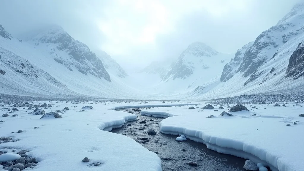 Melting mountain snowpack with limited runoff, illustrating climate change impacts on water rights agriculture policy